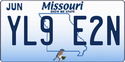 MO license plate YL9E2N