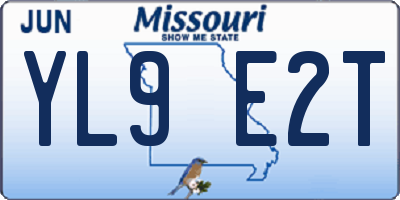 MO license plate YL9E2T