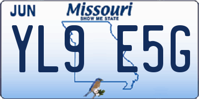 MO license plate YL9E5G