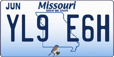 MO license plate YL9E6H