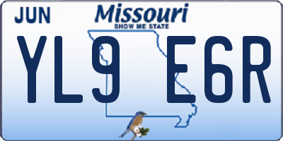 MO license plate YL9E6R