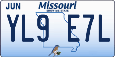 MO license plate YL9E7L