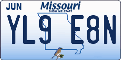 MO license plate YL9E8N