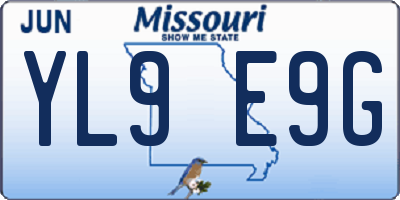 MO license plate YL9E9G