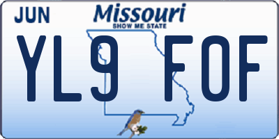 MO license plate YL9F0F