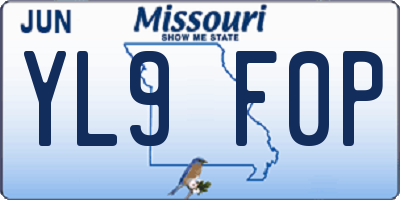 MO license plate YL9F0P