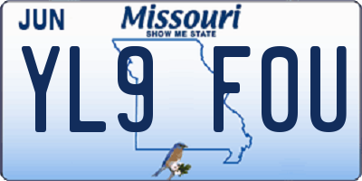 MO license plate YL9F0U