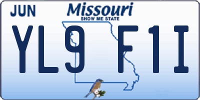MO license plate YL9F1I