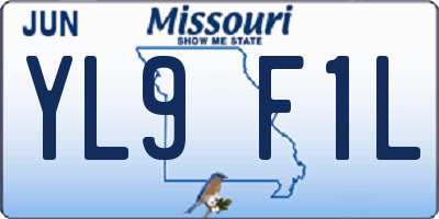 MO license plate YL9F1L