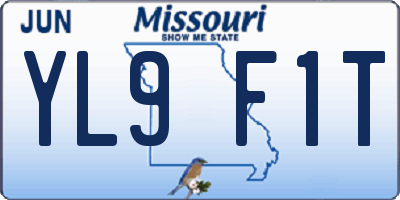 MO license plate YL9F1T