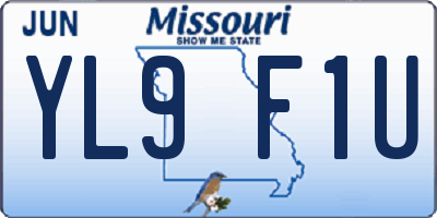 MO license plate YL9F1U