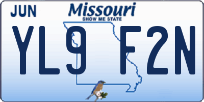 MO license plate YL9F2N