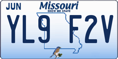 MO license plate YL9F2V