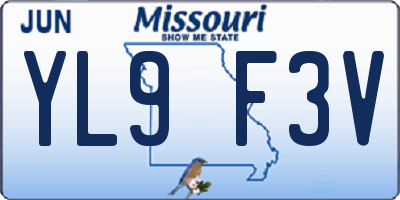MO license plate YL9F3V
