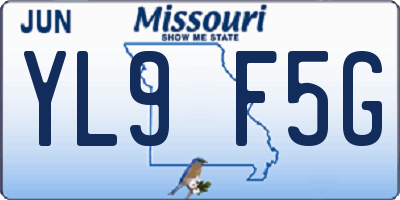 MO license plate YL9F5G
