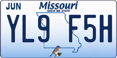 MO license plate YL9F5H