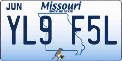 MO license plate YL9F5L
