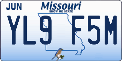 MO license plate YL9F5M