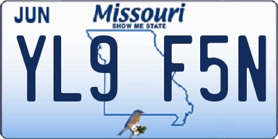 MO license plate YL9F5N