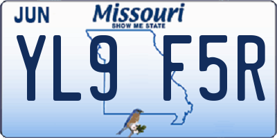 MO license plate YL9F5R
