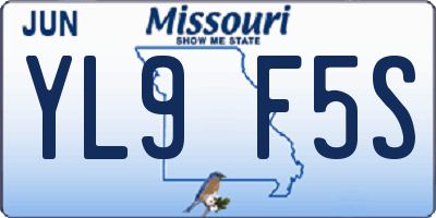 MO license plate YL9F5S