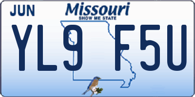 MO license plate YL9F5U