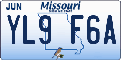 MO license plate YL9F6A