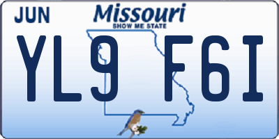 MO license plate YL9F6I