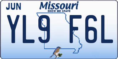 MO license plate YL9F6L