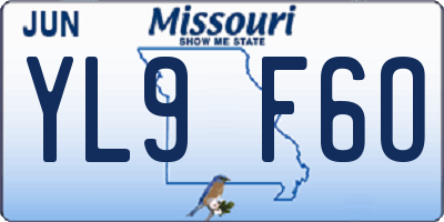MO license plate YL9F6O