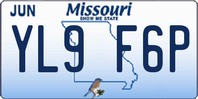 MO license plate YL9F6P