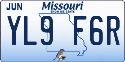 MO license plate YL9F6R