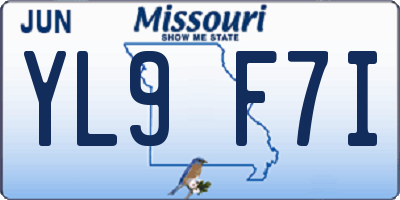 MO license plate YL9F7I