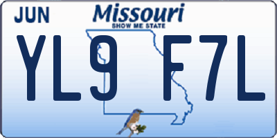 MO license plate YL9F7L