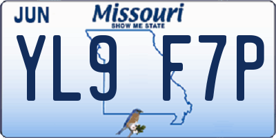 MO license plate YL9F7P