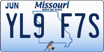 MO license plate YL9F7S