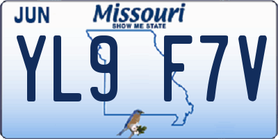 MO license plate YL9F7V