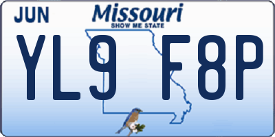 MO license plate YL9F8P