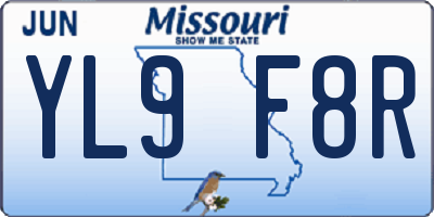MO license plate YL9F8R