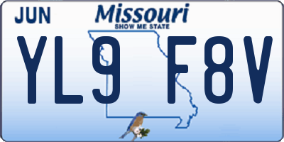 MO license plate YL9F8V