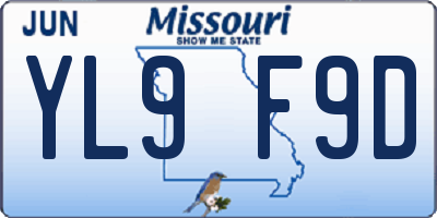 MO license plate YL9F9D