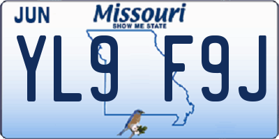 MO license plate YL9F9J
