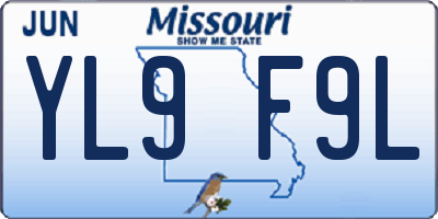 MO license plate YL9F9L