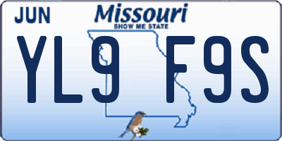 MO license plate YL9F9S