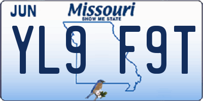 MO license plate YL9F9T