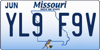 MO license plate YL9F9V