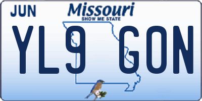 MO license plate YL9G0N
