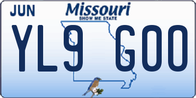 MO license plate YL9G0O