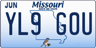 MO license plate YL9G0U