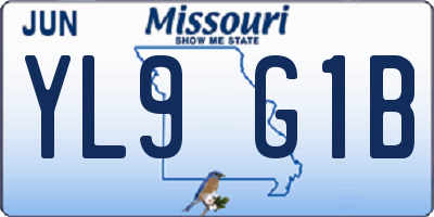 MO license plate YL9G1B